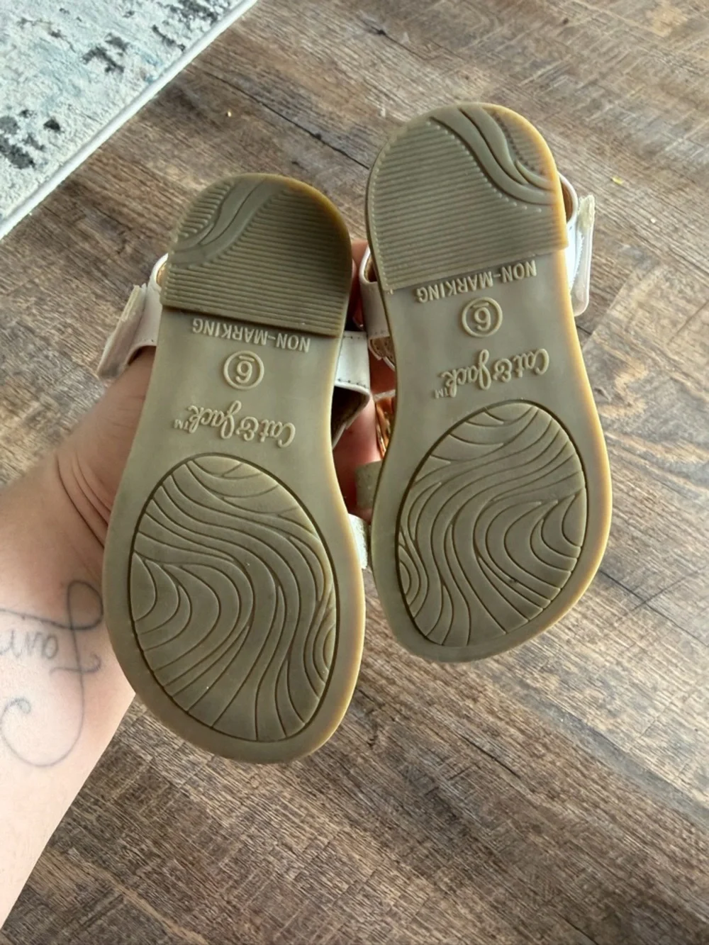 Cat & Jack White Glitter Strap Sandals for Kids